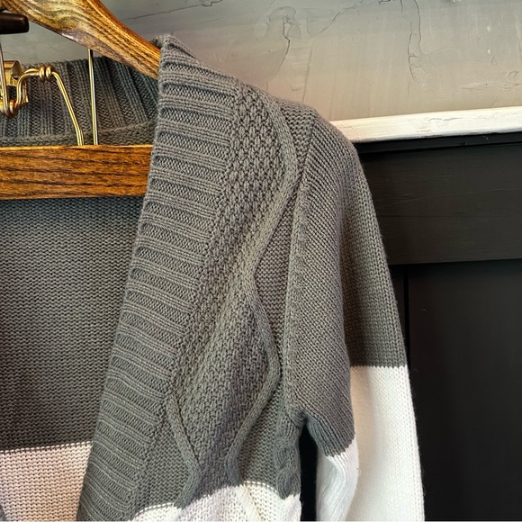 Chicago Colorblock Gray Tritone Button Up‎ Grampa Cardigan Sweater sz M - Picture 4 of 11